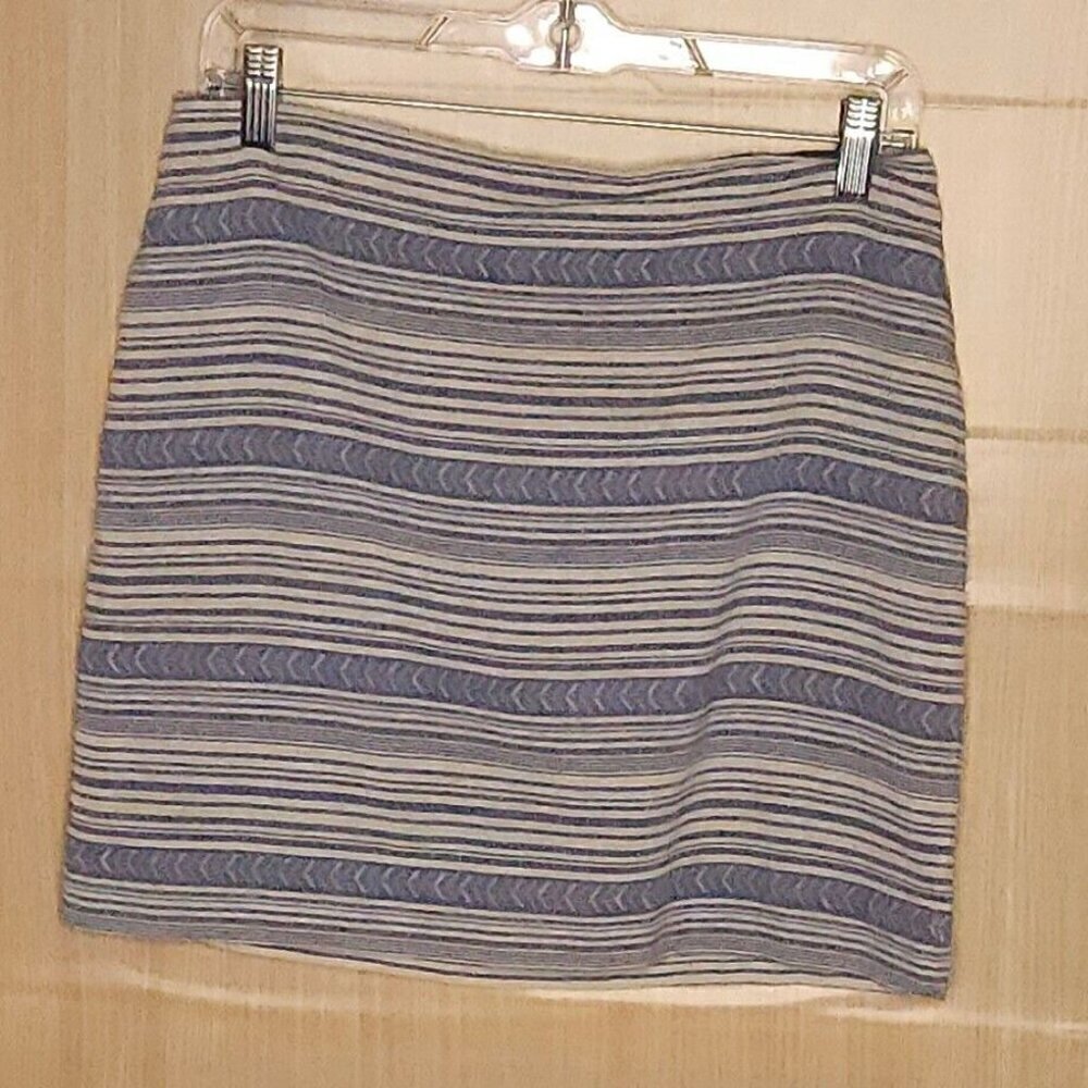 Gap Blue White Cotton Striped Southwestern Boho Skirt 6